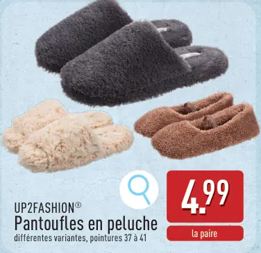 Offre: Pantoufles en peluche