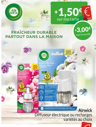 Offre: Diffuseur électrique ou recharges variétés au choix