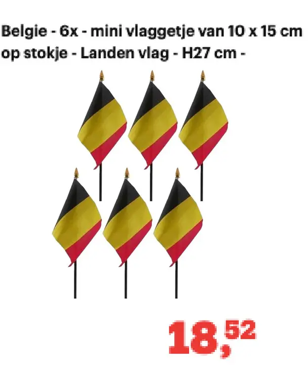 Promotie: Belgie - mini vlaggetje