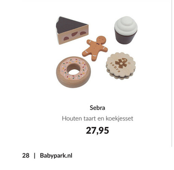 Aanbieding: Sebra Houten Taart En Koekjesset