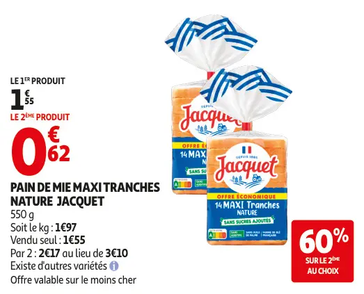 Promotie: Pain de mie maxi tranches nature