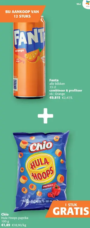 Aanbieding: Fanta + GRATIS Hula Hoops chips