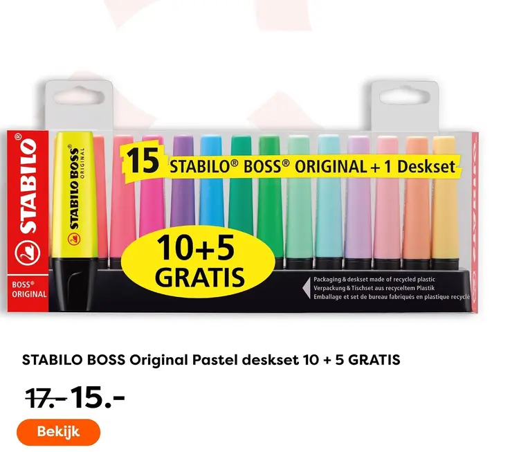 Aanbieding: Original Pastel deskset 10 + 5 GRATIS