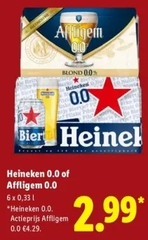 Aanbieding: Heineken 0.0 of Affligem 0.0