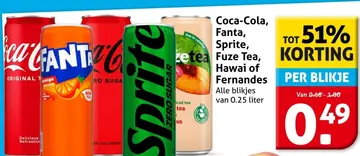 Aanbieding: Coca-Cola, Fanta, Sprite, Fuze Tea, Hawai of Fernandes