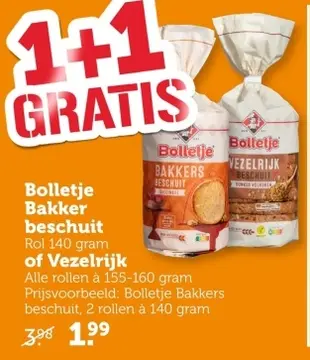 Aanbieding: Bolletje Bakker beschuit of Vezelrijk