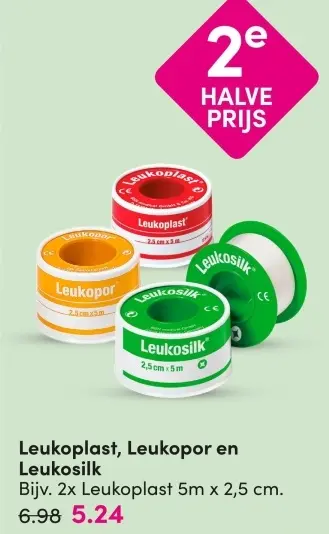Aanbieding: Leukoplast, Leukopor en Leukosilk