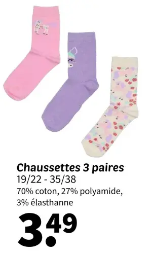 Offre: Chaussettes 3 paires