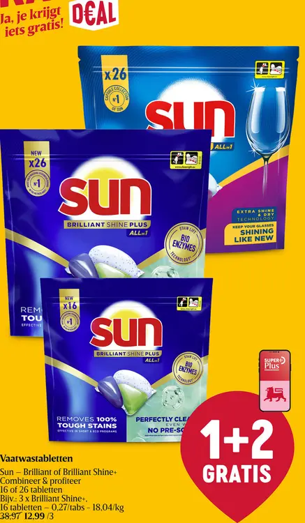 Aanbieding: Vaatwastabletten Sun - Brilliant of Brilliant