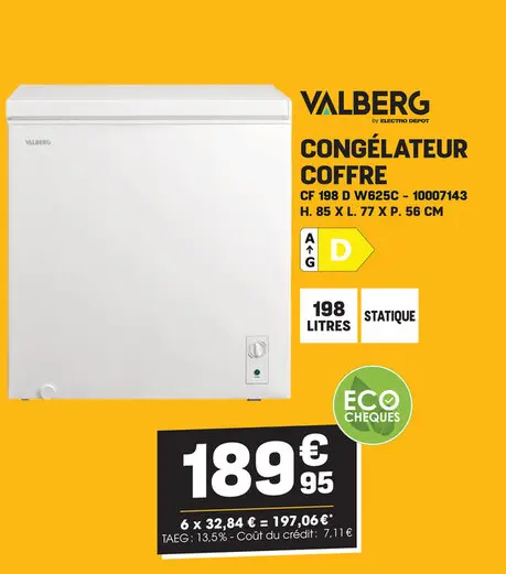 Offre: Congélateur coffre