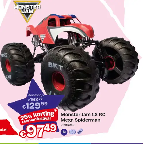 Aanbieding: Monster Jam 1:6 RC Mega Spiderman