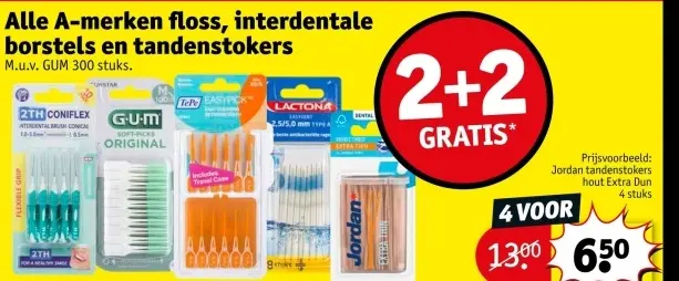 Aanbieding: Floss, interdentale borstels en tandenstokers