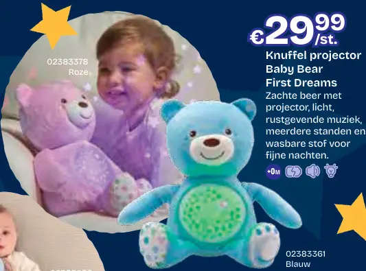 Aanbieding: Knuffel projector Baby Bear First Dreams