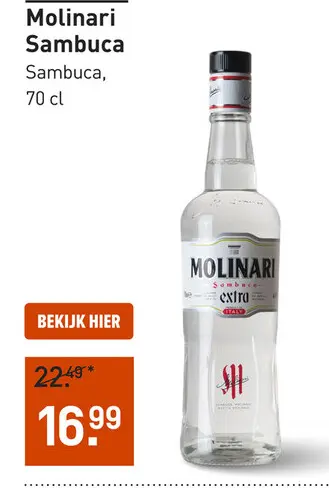 Aanbieding: Molinari Sambuca 70CL