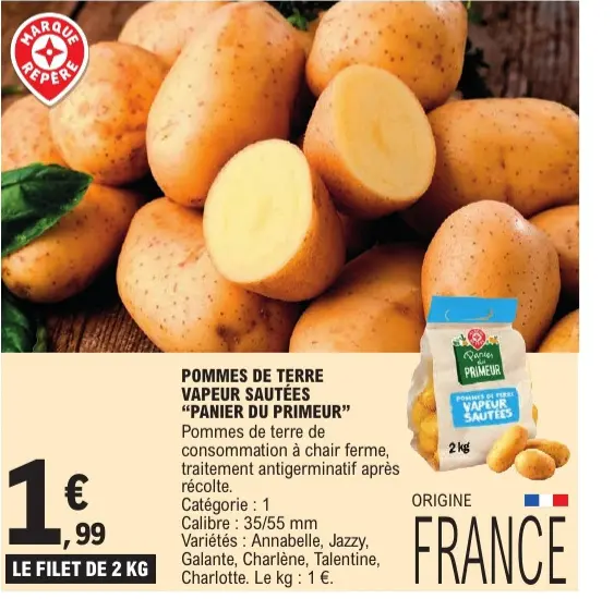 Offre: Panier du Primeur Pommes de terre vapeur sautées