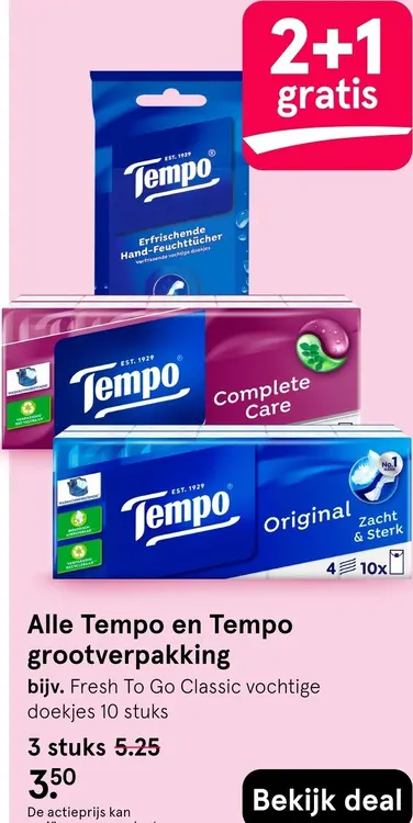 Aanbieding: Tempo en Tempo grootverpakking