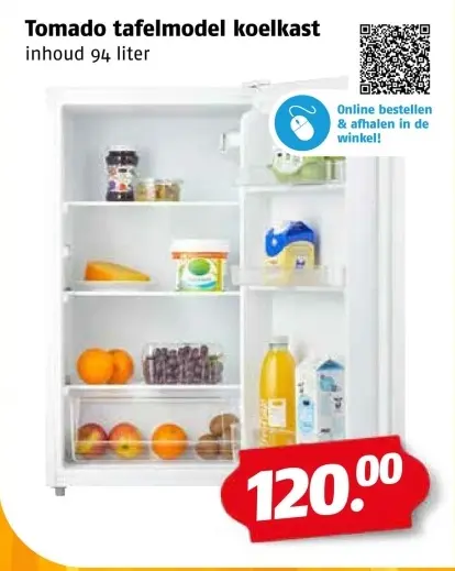 Aanbieding: Tomado tafelmodel koelkast