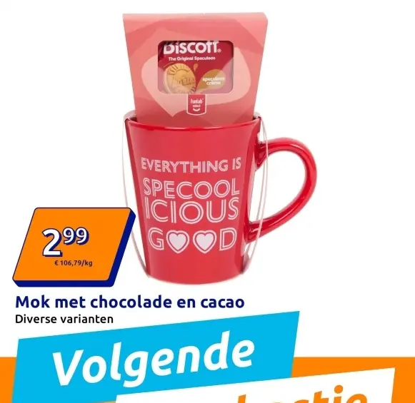 Aanbieding: Mok met chocolade en cacao