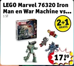 Aanbieding: LEGO Marvel 76320 Iron Man en War Machine vs. Hammer Drones
