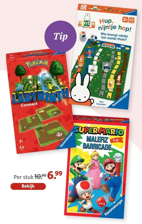 Aanbieding: Nijntje, Pokémon en Super Mario spellen