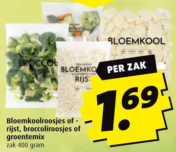 Aanbieding: Bloemkoolroosjes of - rijst, broccoliroosjes of groentemix