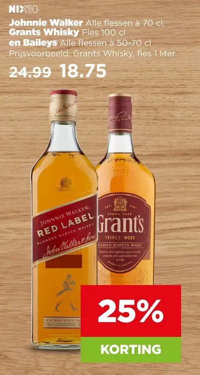 Aanbieding: Johnnie Walker, Grants Whisky en Baileys