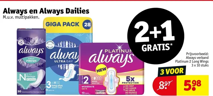 Aanbieding: Always en Always Dailies