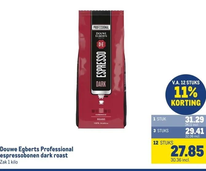 Aanbieding: Douwe Egberts Professional espressobonen dark