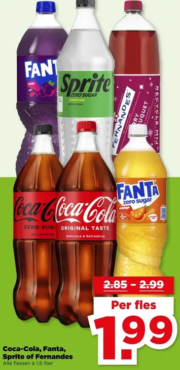 Aanbieding: Coca-Cola, Fanta, Sprite or Fernandes
