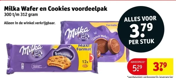 Aanbieding: Milka Wafer en Cookies voordeelpak