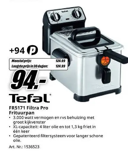 Aanbieding: FR5171 Filtra Pro Frituurpan