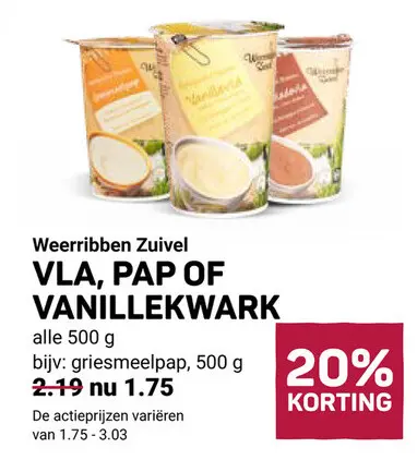 Aanbieding: Vla, pap of vanillekwark