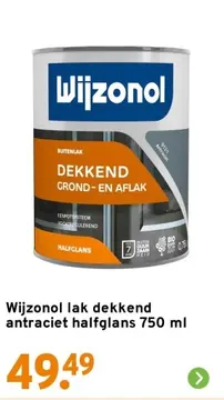 Aanbieding: Wijzonol lak dekkend antraciet halfglans