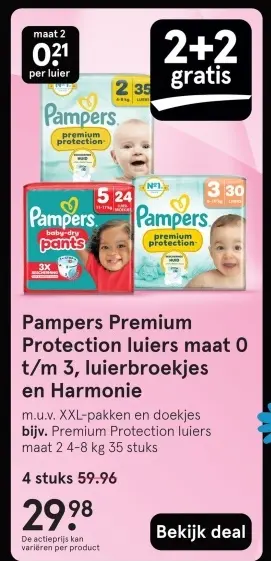 Aanbieding: Pampers Premium Protection luiers