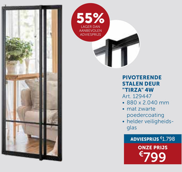 Aanbieding: PIVOTERENDE STALEN DEUR "TIRZA" 4W