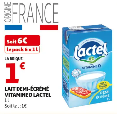 Offre: Lait demi-écrémé vitamine d