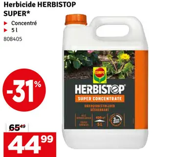 Offre: Désherbant Herbistop toutes surfaces super concentré 5 L COMPO
