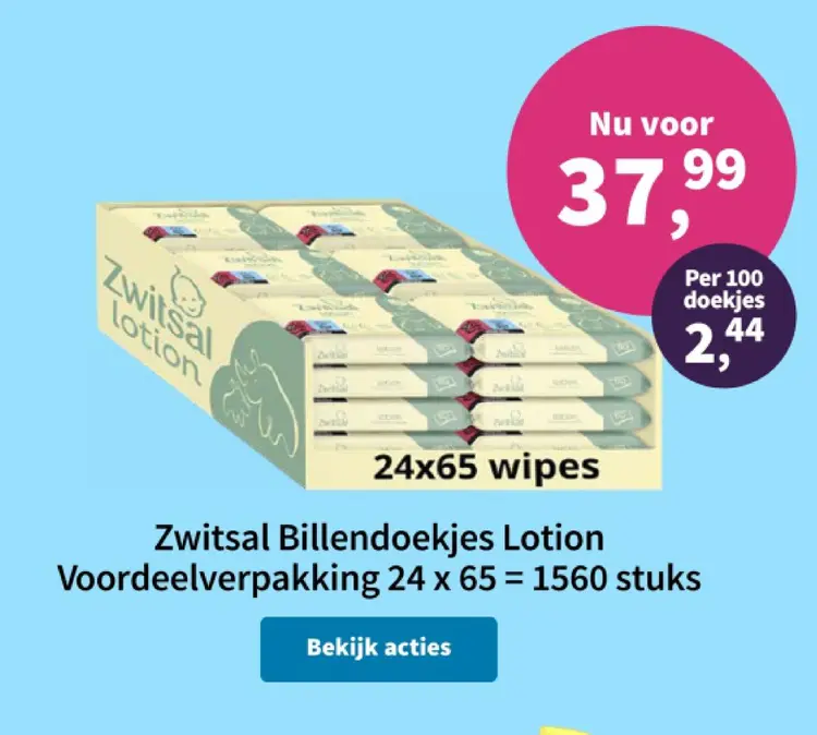 Aanbieding: Zwitsal Billendoekjes Lotion