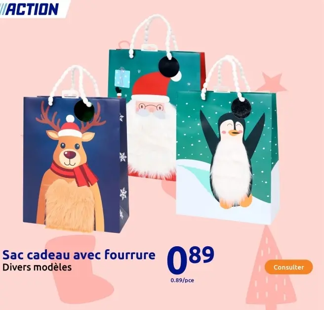 Offre: Sac cadeau avec fourrure