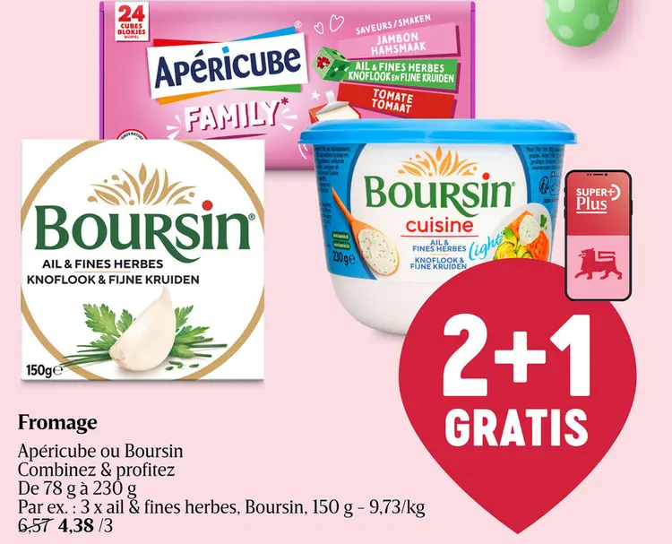 Offre: Fromage Apéricube ou Boursin