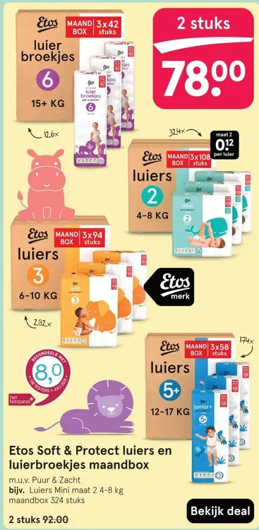 Aanbieding: Etos Soft & Protect luiers en luierbroekjes maandbox