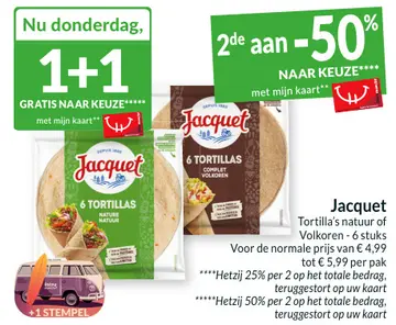 Aanbieding: Jacquet Tortilla's natuur of Volkoren