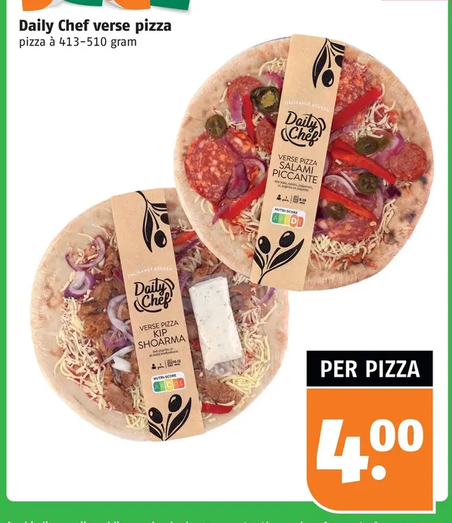 Aanbieding: verse pizza