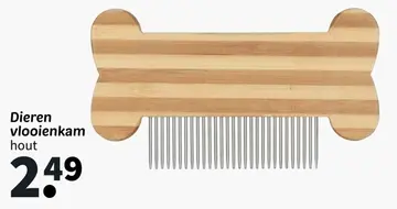 Aanbieding: Dieren vlooienkam hout