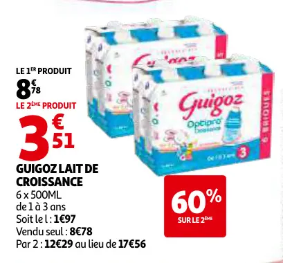 Offre: Lait de croissance