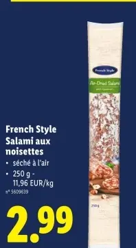 Offre: French Style Salami aux noisettes