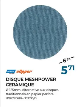 Offre: DISQUE MESHPOWER CERAMIQUE