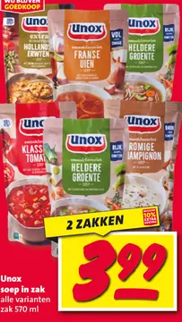 Aanbieding: Unox soep in zak alle varianten