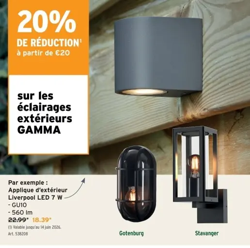 Offre: Applique d'extérieur Liverpool LED