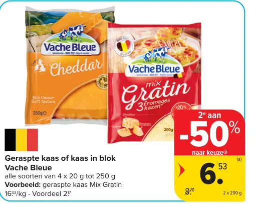 Promotie: Geraspte kaas of kaas in blok